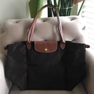 Longchamp Le Pliage Large Tote in Dark Brown